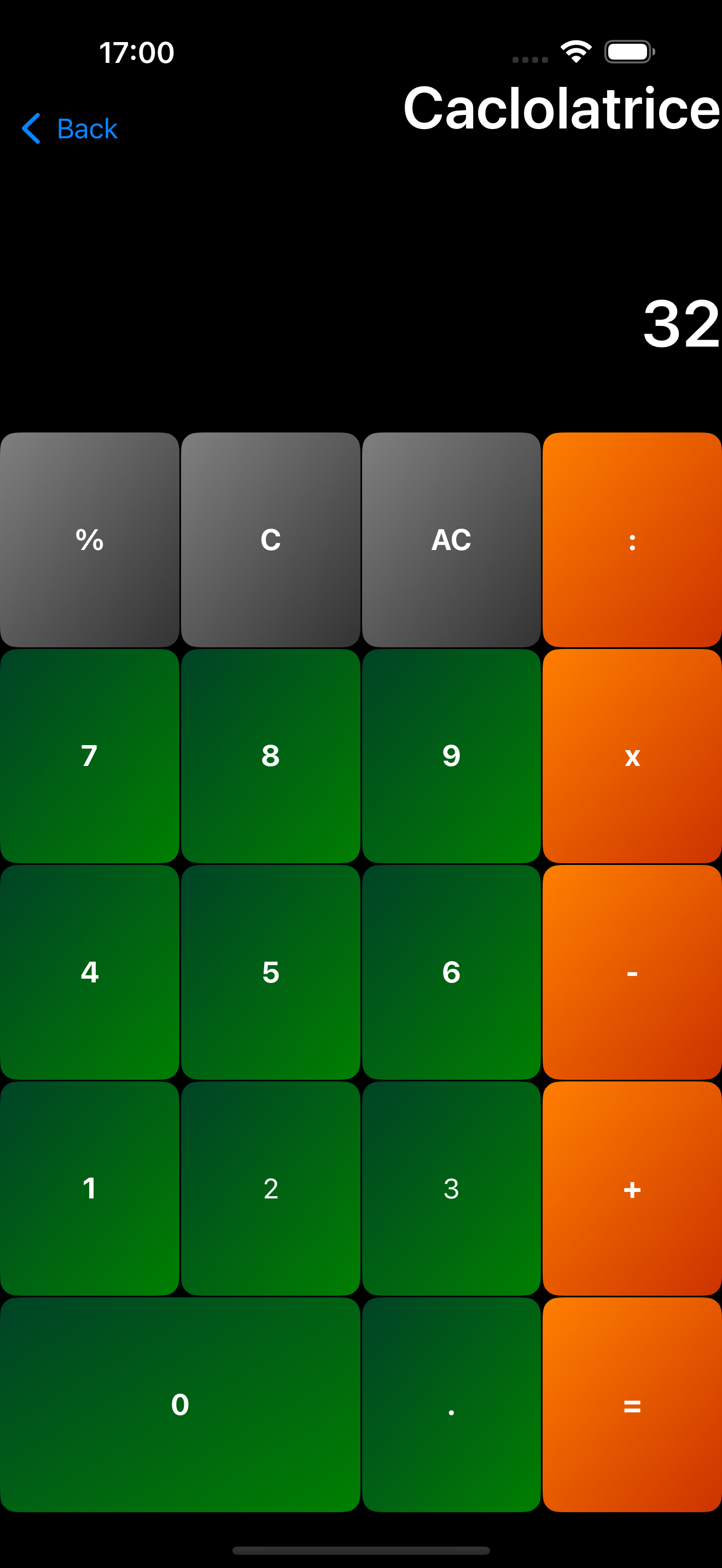 Schermata Calcolatrice di PlayKit